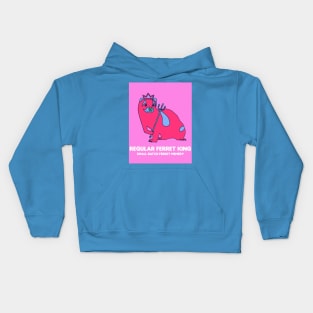 Pink Ferret King Kids Hoodie